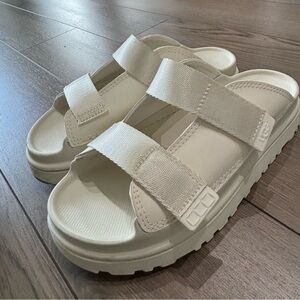 UGG Goldenglow Cream Slide Sandals with Straps
